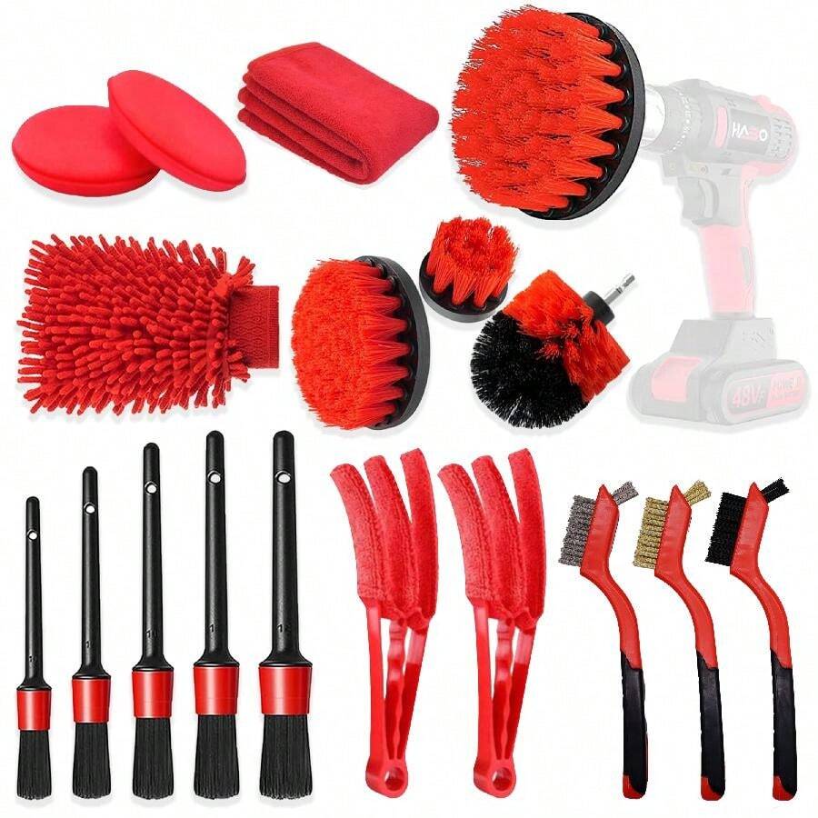 9/18pcs Cleaning Tool Set With Drill Brush Accessories, Equipped With