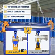 GCCSJ Drum Lifter,55-Gallon Barrel Clamp,2200lb/1 Ton Heavy-Duty Drum Lifter - Alloy Steel Barrel Clamp For 55-Gallon Plastic & Metal Drums | Industrial-Grade Material Transfer Tool With Chain Sling & Grabs | Warehouse/Factory/Workshop Drum Handling Equipment" - 奧蘭治和銀 - 查看 6