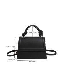 Sản phẩm Al 1 Túi vuông nhỏ đi làm bằng da PU cao cấp thiết kế theo phong cách Pháp màu trơn dành cho nữ 2023 Túi đeo chéo đa năng mới dành cho nữ - màu đen - Xem 8