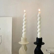 1 Box Of 2 Spiral Twist Wax Candles In A Variety Of Colors (White, Black, Red, Yellow, Brown, Orange, Purple, Pink, Light Blue) Each Burning For 8 Hours, No Fragrance, No Drip, Spiral Cone Candles, Dinner Party, Gathering, Wedding, Table Decoration Candles Halloween,Spooky,Autumn,Festival,Holiday ,Winter,Holiday,Festival,Room Decor,Gifts Birthday Graduation