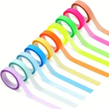 5 pièces/10 pièces Onglets d index ultra fins, ruban collant transparent étanche à déchirer-notes, marqueurs colorés imperméables et inscriptibles, surligneurs colorés, 10 couleurs