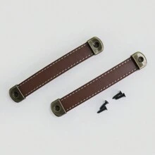 2pcs Luggage Suitcase Handle, Drawer Pull Knobs, Vanity Dresser Pulls, Cabinet Door Handle Replacement, Metal Hardware Screws Included - Brown - View 7