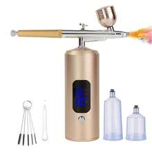 帶壓縮機的無線噴槍套裝 - 充電式噴塗槍套裝，配備0.3mm噴嘴，20-27PSI噴塗槍，適用於模型繪畫、美甲、蛋糕裝飾、化妝、理髮等用途 - 彩色 - 查看 9