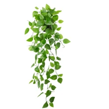 4pcs Artificial Hanging Plants, Potted Green Faux Grass & Ferns Plant, Fake Succulent Plant Hangers, Mandala Vine, Ivy For Wall Shelf, Home, Yard, Garden, Indoors And Outdoors Decoration, Valentine Day, Gift Gifts Birthday Graduation