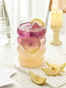 1/4 件 14 盎司厚冰咖啡玻璃杯套装，冷萃拿铁杯，鸡尾酒杯，啤酒杯，非常适合盛放水、苏打水、茶、礼物 - 圈圈杯 - 查看 6