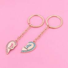 Conjunto de 2 llaveros de mejores amigos de corazón roto con mariposas de estrás para chicas, regalos de amistad de moda - Dorado - Ver 6