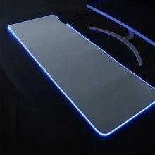 1pc Grey Rgb Backlit Gaming Mouse Pad For Desktop/laptop