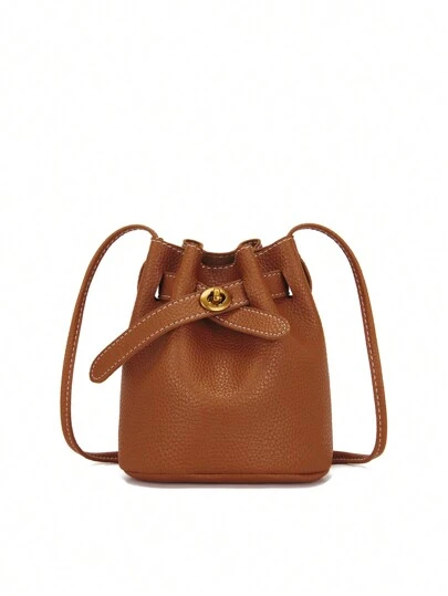 Túi đeo chéo họa tiết vải xô dành cho nữ tối giản màu trơn