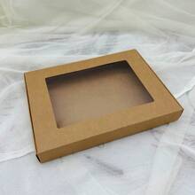 10pcs/Pack Kraft Paper & White Cardboard Transparent PVC Window Display Gift Box For Towels, Silk Scarfs, Toys, Necklaces, Etc.