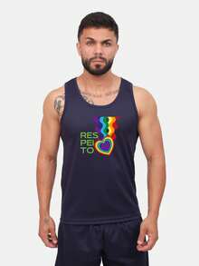 Men Tank Tops - 藍色 - 查看 1