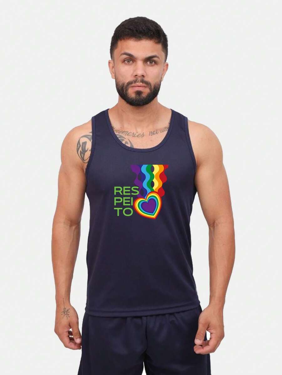 Men Tank Tops - 藍色 - 查看 1