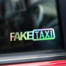 1PC假出租車防水汽車貼紙，藝術圖案汽車，摩托車，卡車，賽車，SUV，筆記本電腦，行李箱乙烯基膠貼紙 - 彩色 - 查看 1