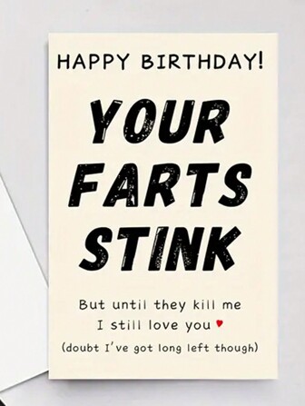 1 st roligt gratulationskort med texten "Jag älskar dig fortfarande innan fisen slår mig ur", lämpligt att ge bort till partner, pojkvän, make som födelsedagskort (levereras med slumpmässigt kuvert), tillbaka till skolan, skolmaterial