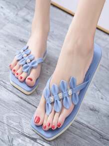 Sandalias Pata Gallo de Sandalias Planas de mujer - Azul - Ver 3