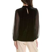 Vince Camuto Velvet Blouse - Black - View 2