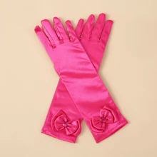 1 Pair Children Milk Silk Glove Crown & Magic Wand Set Princess Color Satin Magic Gloves - Pink - View 6