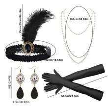 6 件 1920 年代复古了不起的盖茨比女士装扮配饰套装茶会化妆舞会配饰母亲节礼物教师礼物派对舞会配饰带人造羽毛头带万圣节 - 多色 - 查看 2