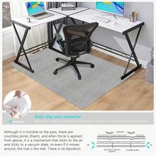 1pc Office Chair Mat For Hardwood And Tile Floors, Running Rug Computer Gaming Rolling Chair Mat, Under Desk Rug, Large Non-Slip Floor Protector Mat For Home Office, Home Area Rug Living Room Decoration, Washable Non-Slip Rug - Light Grey - View 11