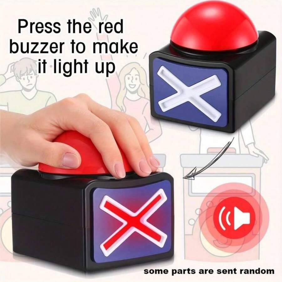 1pc Buzzer Alarm Button With Sound And Light Trivia Quiz Game