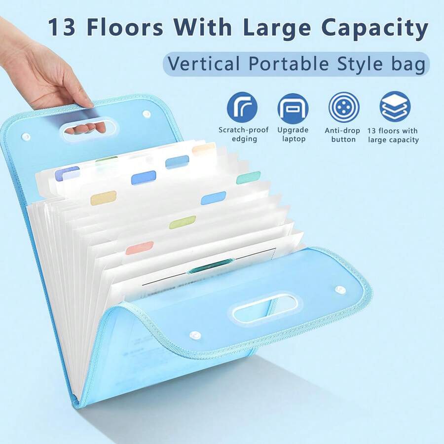 Thư mục Trình sắp xếp tệp Mở rộng thư mục tệp Xóa sách Giấy kiểm tra 13 lớp Trình tổ chức thư mục Văn phòng phẩm chống nước cho học sinh Đồ dùng văn phòng - Nhiều màu - Xem 1