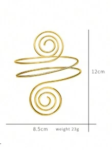 1pc New Punk Style Metal Spiral Bracelet Arm Band - Gold - View 4