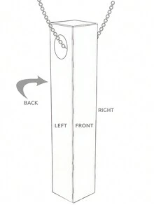 Personalized 3D Vertical Bar Necklace , Customized 2 Sides With Engraving ,Jewelry Gifts For Her Mom Grandma Sister ,Mother's Day Gift,Beautiful Memory Gifts For Dad On Father's Day