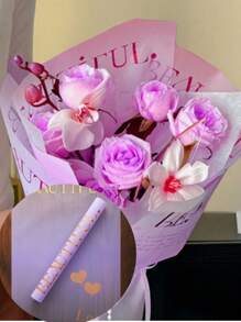 5 Pcs/10 Pcs 2025 New Flower Waterproof Wrapping Paper European-Style Paper Mother's Day Elegant Paper For Flower Arrangement Material Hot Stamping Paper, Suitable For Easter, Valentine's Day, Father's Day, Birthday Party DIY Gift Packaging