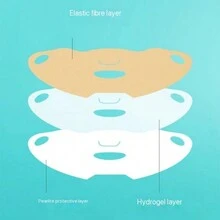 Mascarilla facial de hidrogel elástico de 3 capas para deportes, con protección UV Jelly Mask, mascarilla refrescante e hidratante - Blanco - Ver 5