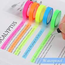 5 pièces/10 pièces Onglets d index ultra fins, ruban collant transparent étanche à déchirer-notes, marqueurs colorés imperméables et inscriptibles, surligneurs colorés, 10 couleurs