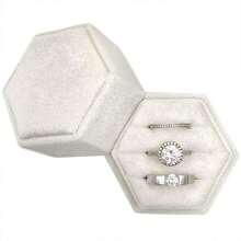 1 Pc Velvet Ring Box, 3 Slots Triple Slot Ring Box Wedding Day Ring Box For Wedding Ceremony Wedding Ring Holder Ring Box For Wedding Proposal Engagement Ring Box Ring Boxes For Multiple Rings Ring Boxes For Wedding Ring Storage Box