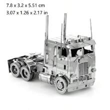 Modelo de Montagem Metálica 3D, Quebra-cabeça de Fivela de Aço Inoxidável DIY, Modelo de Veículo de Construção, Sem Necessidade de Cola, Presente de Natal, Ornamento Decorativo, Carregadeira, Guindaste, Caminhão Basculante, Trator, Caminhão Semirreboque