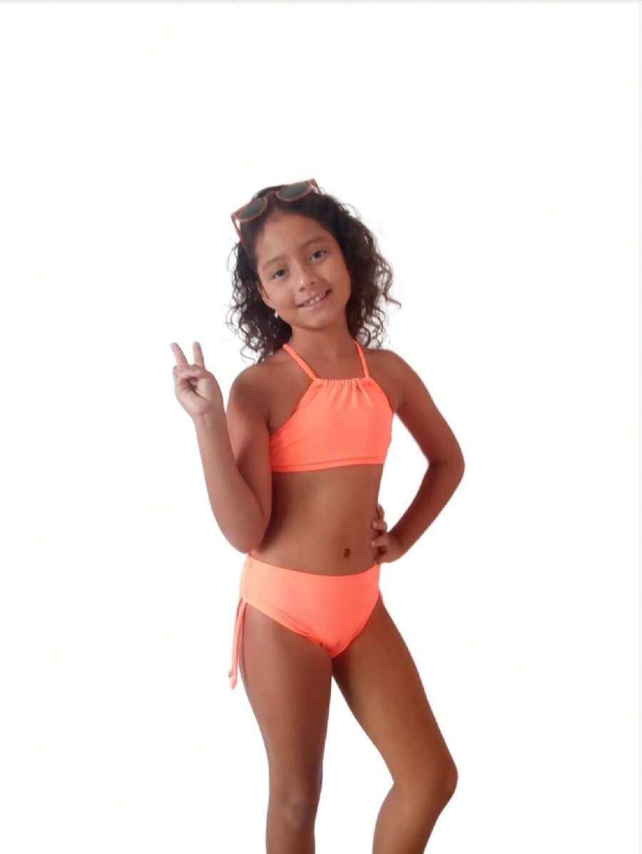 Young Girls Bikini Sets - 橘色 - 查看 1