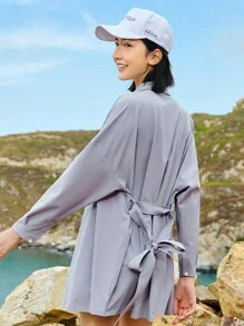 TECTOP 夏季运动女式长袖夹克防晒UPF 40+ 紫外线徒步户外钓鱼防护速干轻便降温