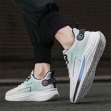 Men Breathable Mesh Lightweight Casual Road Running Shoes - Blue - View 5