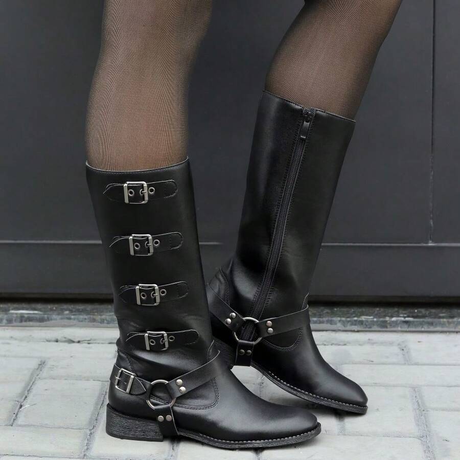 Women Knee-High Boots - màu đen - Xem 1