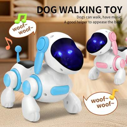 Mini Interactive Music Puppy Toy - Smart Walking Singing Dog With Lights And Sound Effects, Suitable For Children Aged 3-8, Promotes Parent-Child Interaction (Plastic Material, Batteries Not Included), Toys For Girls, Toys For 11-Year-Old Boys, Toys For Big Kids