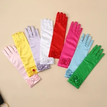1 Pair Kids Milk Silk Gloves Crown Magic Wand Set Princess Tulle Magic Gloves