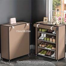 1pc 5/6/8/10 Grid Shoe Cabinet Combination Coat Rack Multifunctional And Simple Shoe Rack With Dust Cover, Simple Shoe Rack With Dustproof Cover Multi-Layer Shelf Doorway Fabric Cover Shoe Cabinet Indoor Household Shoe Storage