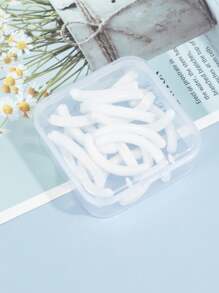 20入組睫毛捲曲器替換矽膠墊條，附透明儲物盒，白色 - 白色 - 查看 5