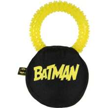 DC Comics Anneau de dentition pour chien BATMAN YELLOW - Anneau de dentition pour chien sous licence officielle - Anneau de dentition pour chien de vos personnages préférés - Jouet pour chien au design unique et licence officielle - Anneau de dentition pour chien et jouet pour chien en même temps