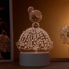 Luminária LED 3D de Mesa / Luz Noturna Presente Criativo / Decoração - Nossa Senhora do Perpétuo Socorro - Branco - Visão 2