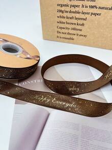 1 Cuộn/50 Yard/Chiều Rộng 2.5 Cm Hạnh Phúc Hàng Ngày Dập Nóng Ruy Băng Polyester Cho Thủ Công DIY, Gói Quà - Nhiều màu - Xem 12