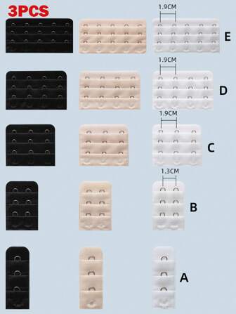 3入組內衣加大扣帶, 內衣加大扣, 內衣配件