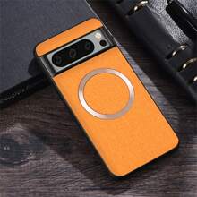 Para Pixel 6 Pro: Funda con adsorción magnética con carga inalámbrica Magsafe, compatible con 6 anillos magnéticos, para Pixel 5 - Naranja - Ver 1