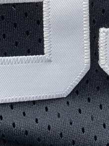 Maglietta a maniche corte con scollo a V, bottoni, ricami e cuciture, stile di baseball casual da uomo, in 2 colori blu, adatta per festa e sport