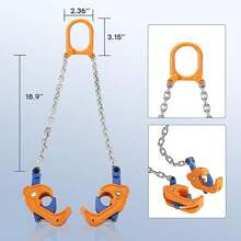 GCCSJ Drum Lifter,55-Gallon Barrel Clamp,2200lb/1 Ton Heavy-Duty Drum Lifter - Alloy Steel Barrel Clamp For 55-Gallon Plastic & Metal Drums | Industrial-Grade Material Transfer Tool With Chain Sling & Grabs | Warehouse/Factory/Workshop Drum Handling Equipment" - 奧蘭治和銀 - 查看 4