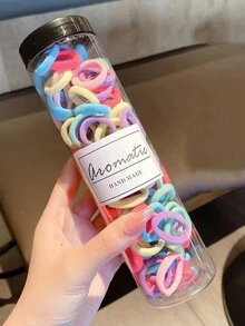 Bộ 100 chiếc vòng buộc khăn cho tuổi teen, dây buộc tóc co giãn cao, dễ thương cho bé gái, không gây hư hại tóc. - Nhiều màu - Xem 13