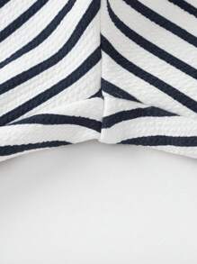 Balabala Quần Short Bé Gái Mùa Hè Rộng Cho Trẻ Em Sọc Cổ Điển Quần Short Trẻ Em Phong Cách Đại Học Trang Phục Mùa Hè Cho Trẻ Em - Xanh và trắng - Xem 5