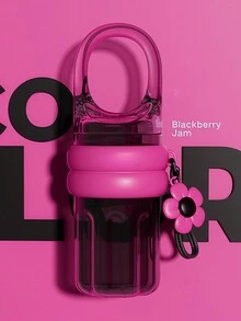 Solid Color Portable Cup, Solid Color Ins Style Summer Portable Handheld Water Cup 1pc Water Bottle - Multicolor - View 11