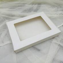 10pcs/Pack Kraft Paper & White Cardboard Transparent PVC Window Display Gift Box For Towels, Silk Scarfs, Toys, Necklaces, Etc.